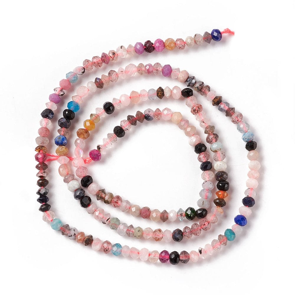 Naturstens Mix Perler – Facetterede Rondeller (3x2mm) - Uniq Perler - 7008461580