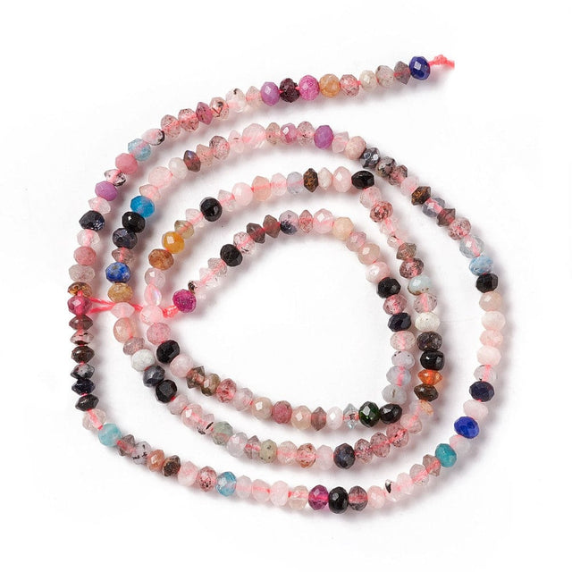 Naturstens Mix Perler – Facetterede Rondeller (3x2mm) - Uniq Perler - 7008461580