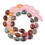 Naturstens Mix Perler – Flade Ovale (8~8,5x6~6,4x3,8~4mm) - Uniq Perler - 125916