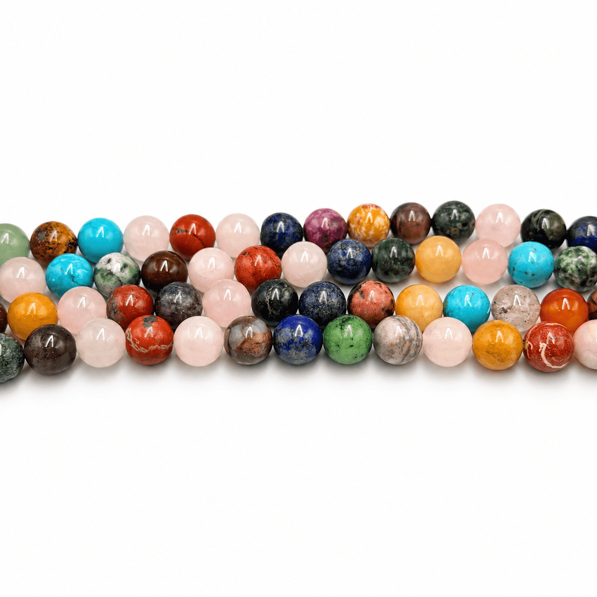Naturstens Mix Perler – Runde (10mm) - Uniq Perler - 126002