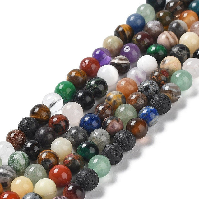 Naturstens Mix Perler – Runde (4mm) - Uniq Perler - 126109