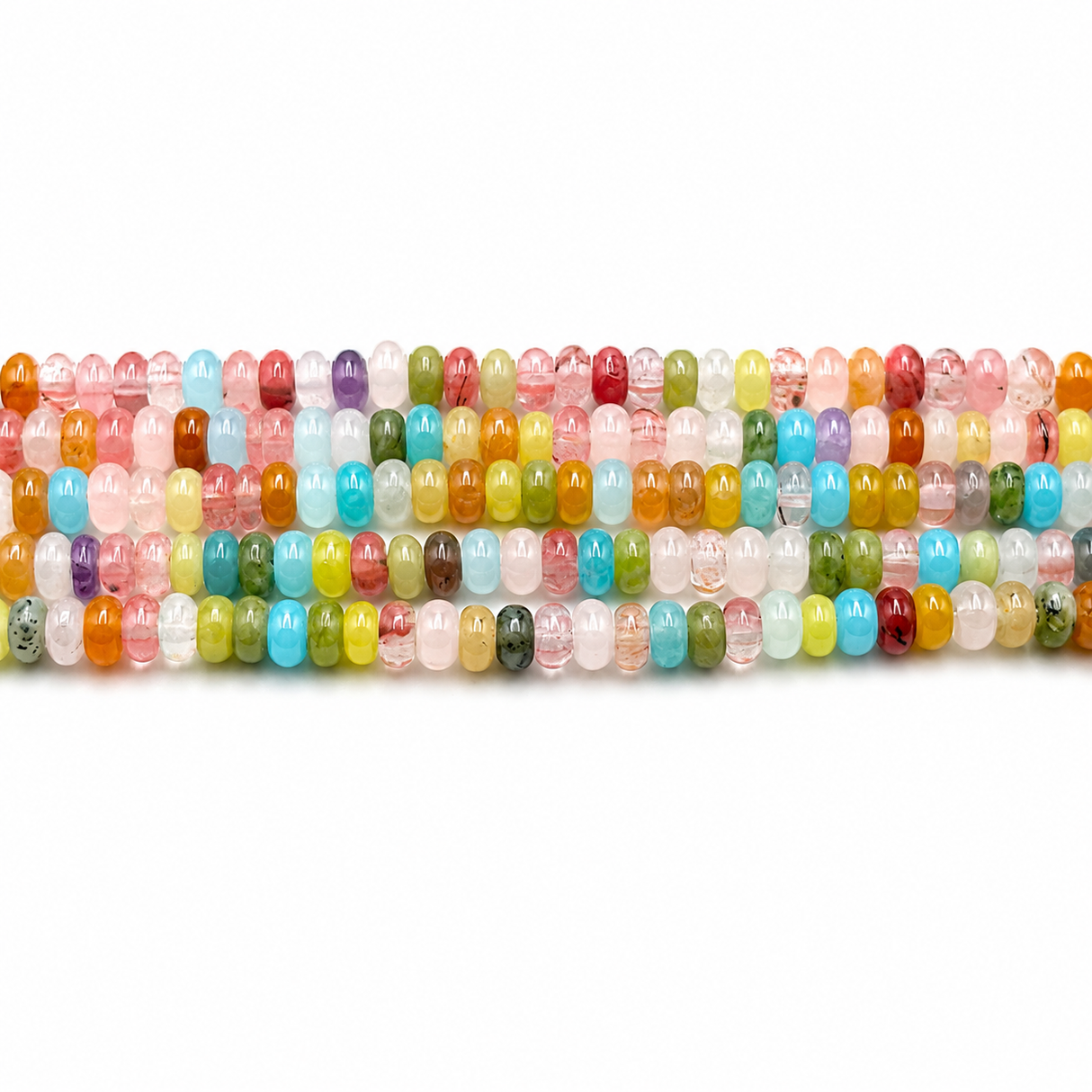 Naturstens Mix – Rondel (4x2mm) - Uniq Perler - 116512