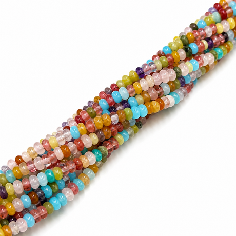 Naturstens Mix – Rondel (4x2mm) - Uniq Perler - 116512