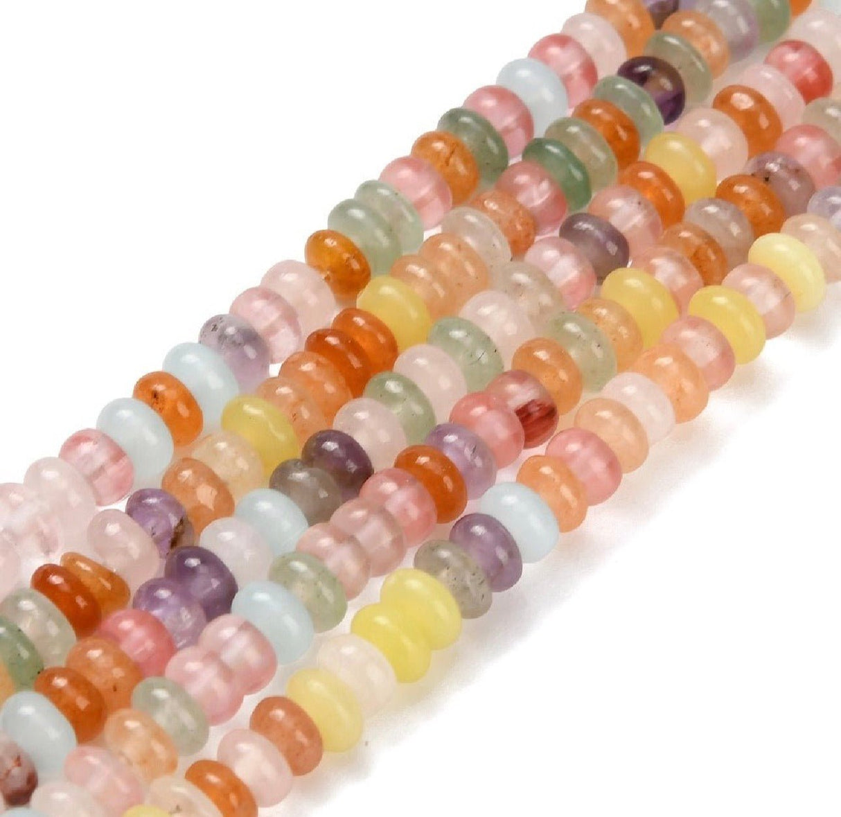 Naturstens Mix – Rondel (4x2mm) - Uniq Perler - 116512