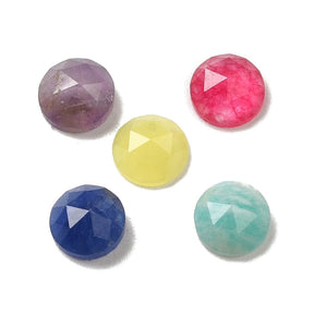 Naturstens Mixede Cabochons – Farve Mix, Runde (6mm) 10 Stk - Uniq Perler - 115442