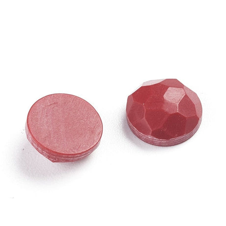 Naturstens Mixede Cabochons – Farve Mix, Runde, Facetteret (7 - 8mm) 10 Stk - Uniq Perler - 115443