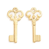 Nøgle Vedhæng – Forgyldt (21.5x10mm) 6 stk - Uniq Perler - 