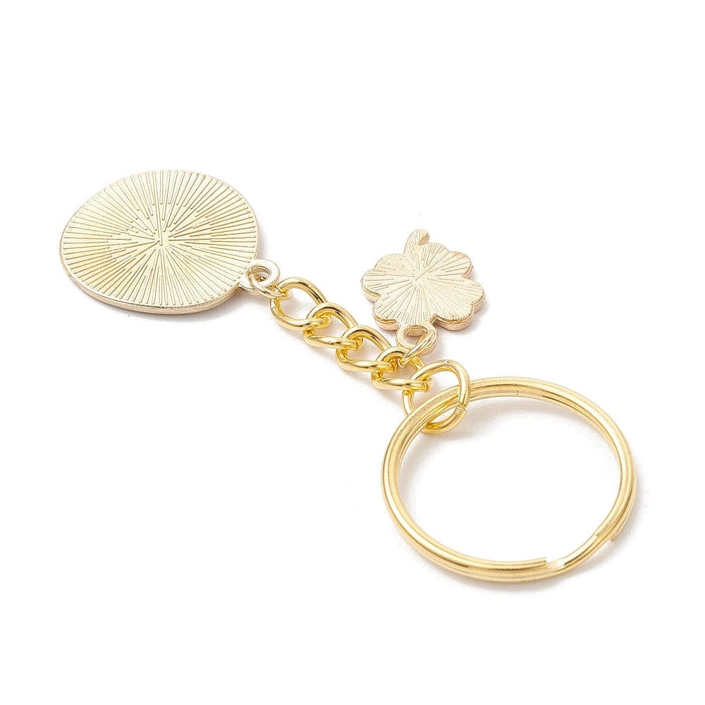 Nøglering Med Vedhæng - Forgyldt, Mix Farver (83mm) 4 stk - Uniq Perler - 115457