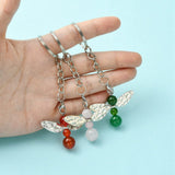 Nøglering – Sæt Med Kæde, Karabinlåse Og Øskner – Platinfarvet (20 Stk) - Uniq Perler - 115307