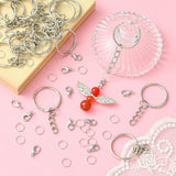 Nøglering – Sæt Med Kæde, Karabinlåse Og Øskner – Platinfarvet (20 Stk) - Uniq Perler - 115307