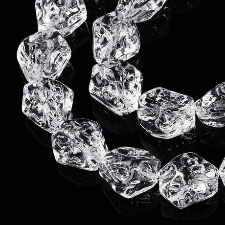 Nugget Formet Glasperler - Klar (9,5 - 14mm) - Uniq Perler - 114185