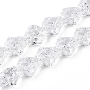 Nugget Shaped Glass Beads - Clear (9.5 - 14mm) - Uniq Perler - 114185