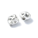 Nugget Formet Perler, Forsølvet, (7x6,5mm, 10 stk.) - Uniq Perler - 112313