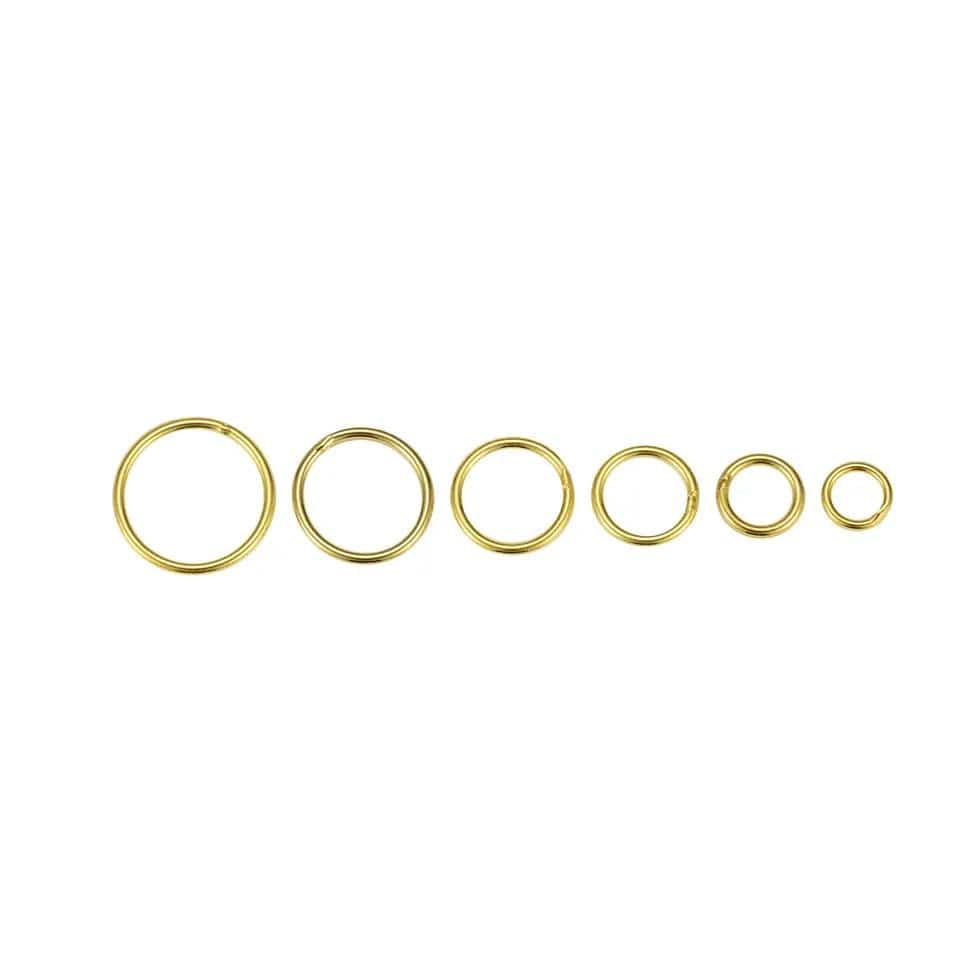 O-ringe Lukket Øsken/O-Ringe, Forgyldt Sterling Sølv 925, 6x0,7 mm, 10 stk
