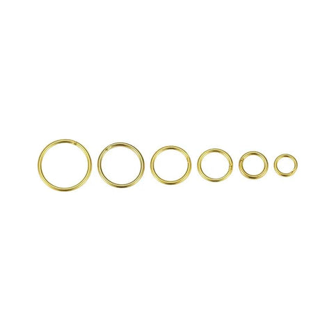 O-ringe Lukket Øsken/O-Ringe, Forgyldt Sterling Sølv 925, 6x0,7 mm, 10 stk