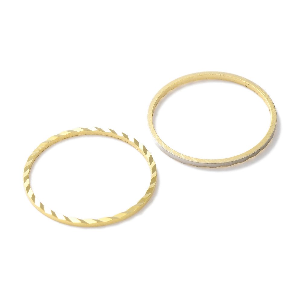 O - Ringe Med Mønster – 18K forgyldt (20mm) 6 stk. - Uniq Perler - 