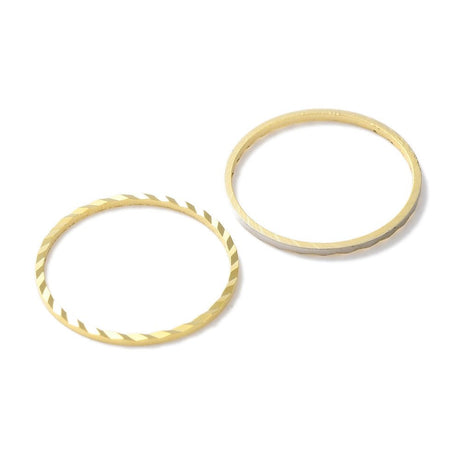 O - Ringe Med Mønster – 18K forgyldt (20mm) 6 stk. - Uniq Perler - 