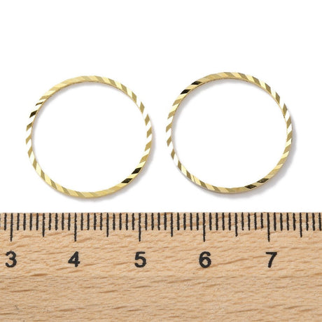 O - Ringe Med Mønster – 18K forgyldt (20mm) 6 stk. - Uniq Perler - 