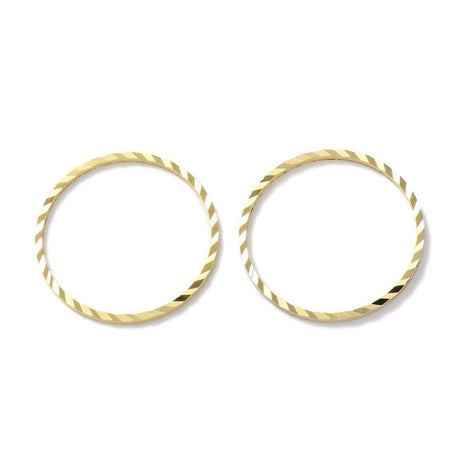 O - Ringe Med Mønster – 18K forgyldt (20mm) 6 stk. - Uniq Perler - 