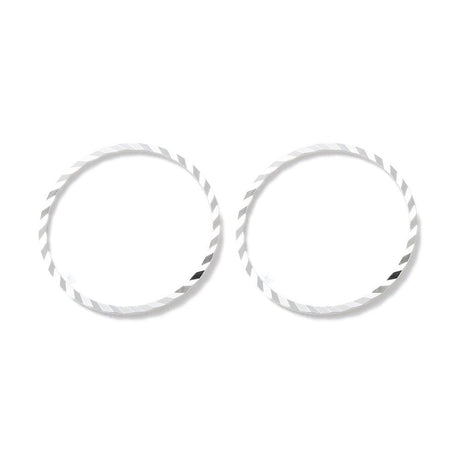 O - Ringe Med Mønster – 925 Sølvbelagt (20mm) 6 stk. - Uniq Perler - 