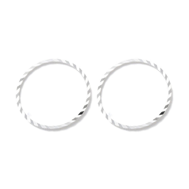 O - Ringe Med Mønster – 925 Sølvbelagt (20mm) 6 stk. - Uniq Perler - 