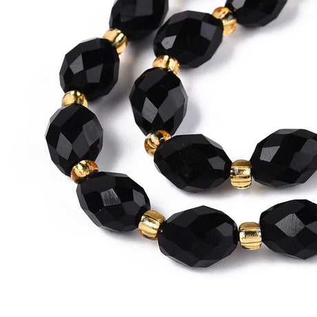 Obsidian Perler – Facetterede Ovale (8~9x6~8mm) - Uniq Perler - 