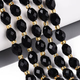 Obsidian Perler – Facetterede Ovale (8~9x6~8mm) - Uniq Perler - 