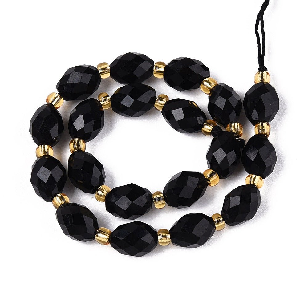 Obsidian Perler – Facetterede Ovale (8~9x6~8mm) - Uniq Perler - 