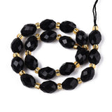 Obsidian Perler – Facetterede Ovale (8~9x6~8mm) - Uniq Perler - 