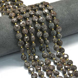 Obsidian Snowflake, Møntformet, Facetteret, 8x5mm - Uniq Perler - 215917