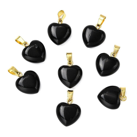 Obsidian Vedhæng – Messing,(18x15mm) - Uniq Perler - 