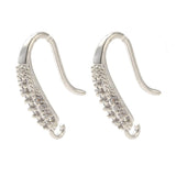Ohrketten mit kubischem Zirkonia – langlebiges, versilbertes Messing (16,5x9x4 mm)