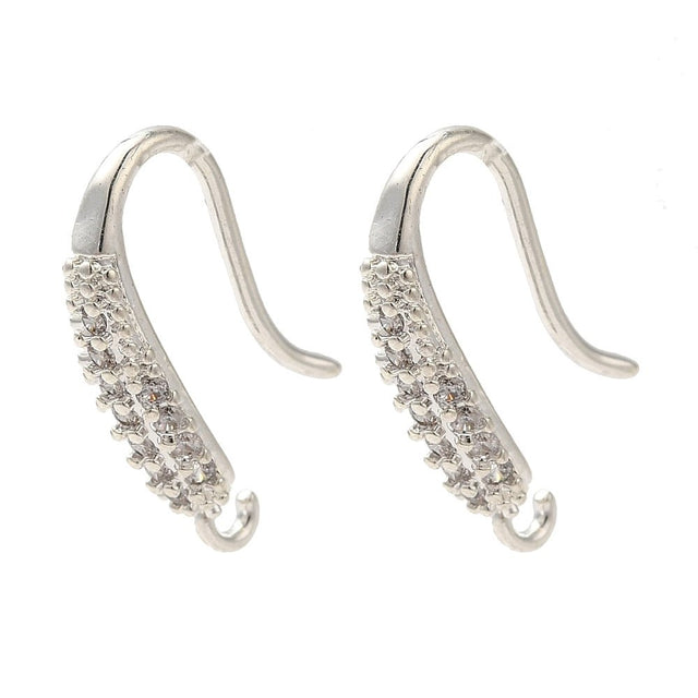 Ohrketten mit kubischem Zirkonia – langlebiges, versilbertes Messing (16,5x9x4 mm)