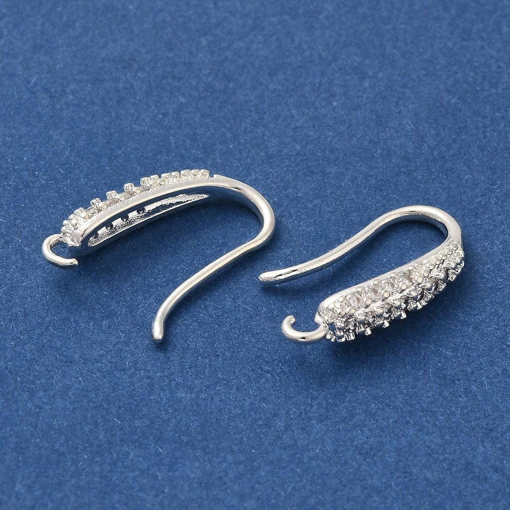 Ohrketten mit kubischem Zirkonia – langlebiges, versilbertes Messing (16,5x9x4 mm)
