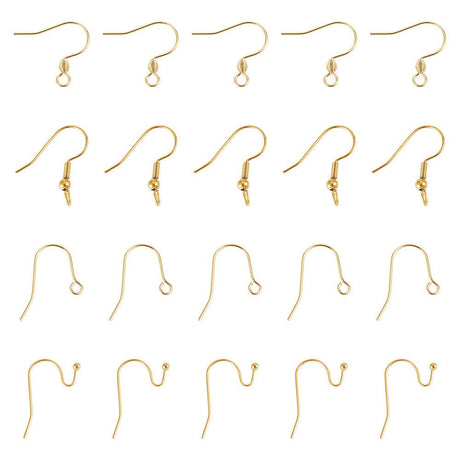 Ørekroge – 18K Forgyldt Stål, Mix Former (11~21x15~21mm) - Uniq Perler - 122922