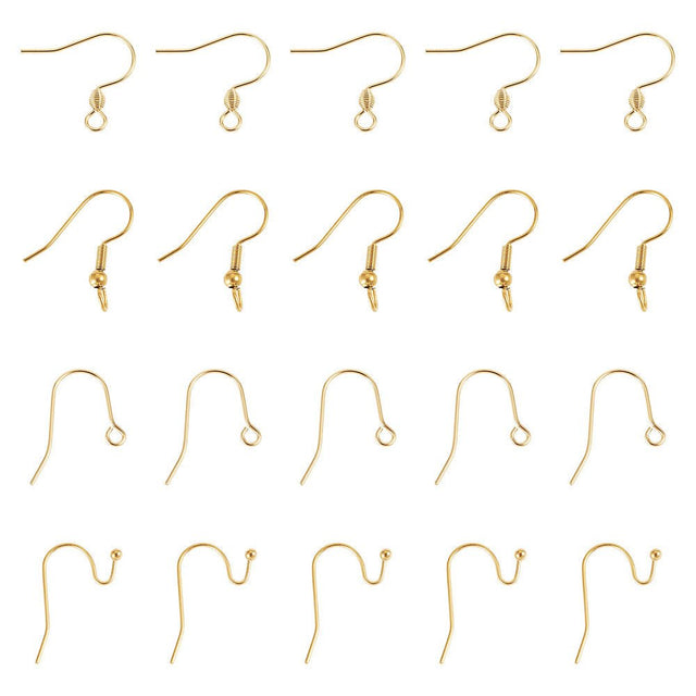 Ørekroge – 18K Forgyldt Stål, Mix Former (11~21x15~21mm) - Uniq Perler - 122922