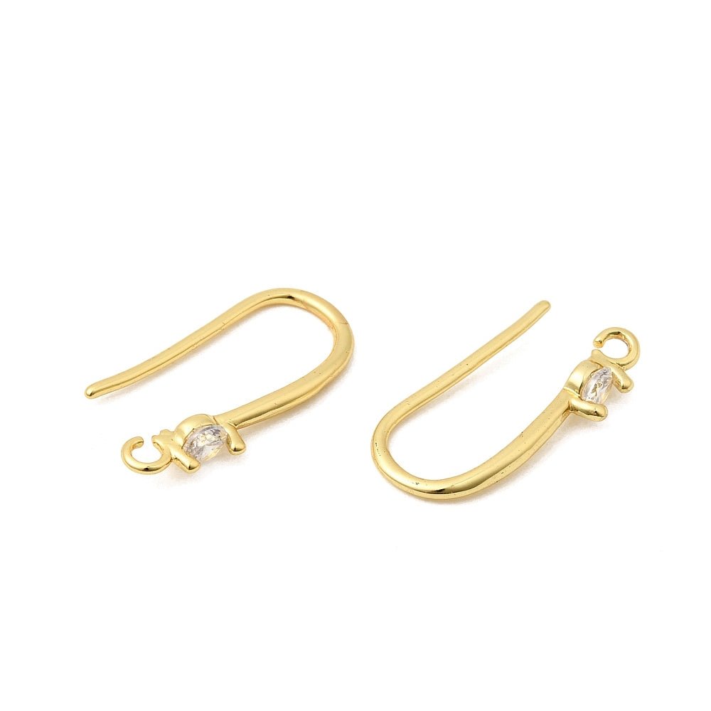 Ørekroker Med Kubisk Zirkonia – 18K Langvarig Forgylt Messing (18,5x9,5mm)