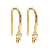 Ørekroker Med Kubisk Zirkonia – 18K Langvarig Forgylt Messing (18,5x9,5mm)