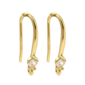 Ørekroker Med Kubisk Zirkonia – 18K Langvarig Forgylt Messing (18,5x9,5mm)