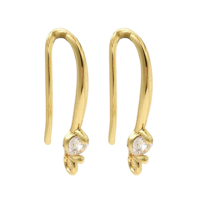 Ørekroker Med Kubisk Zirkonia – 18K Langvarig Forgylt Messing (18,5x9,5mm)
