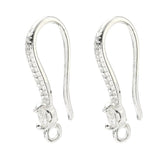 Ear Hooks With Cubic Zirconia – Long-lasting Silver-plated Brass (19x9x3mm)