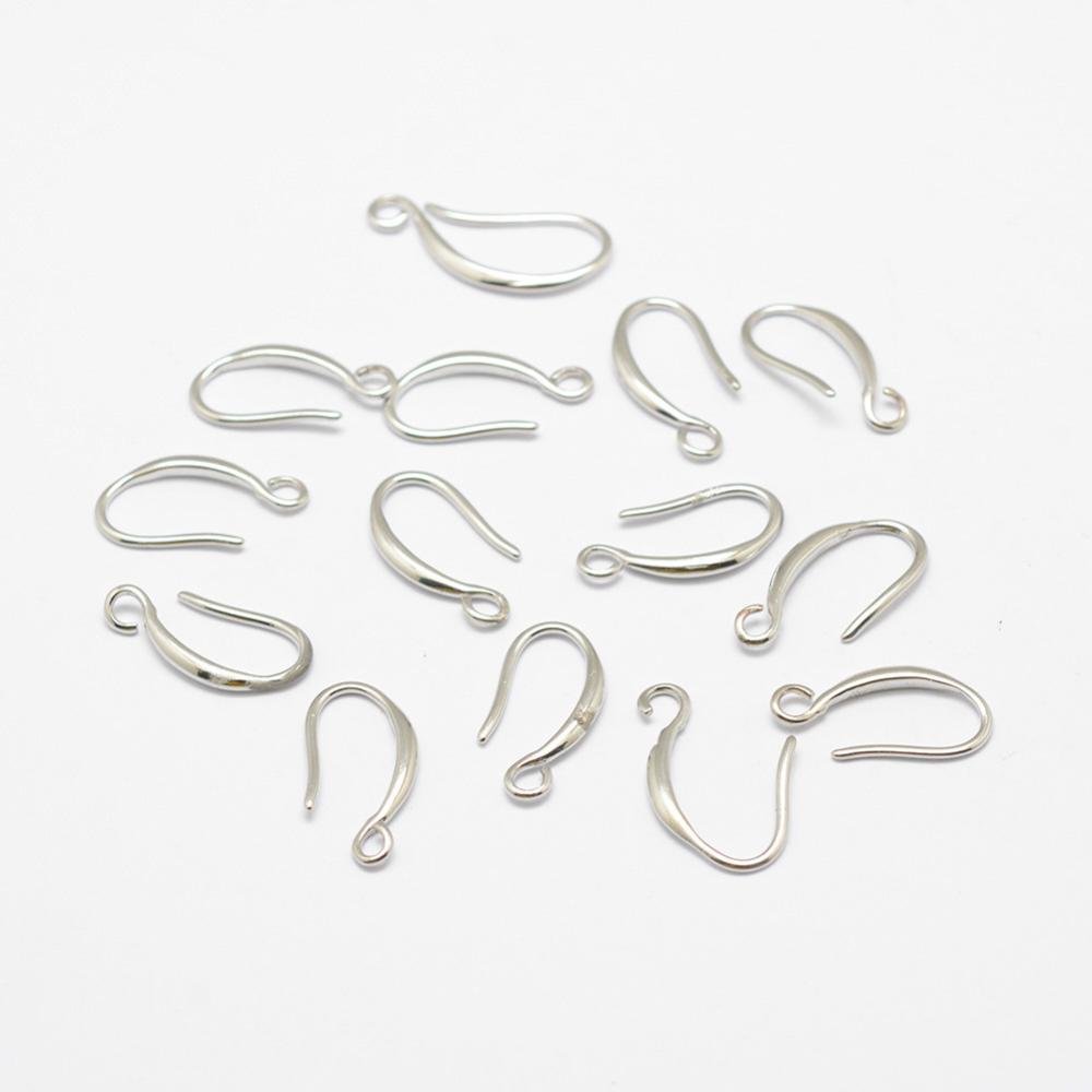 Ohrhaken Mit waagerechter Öse – langlebiges versilbertes Messing (21x9x1,5mm)
