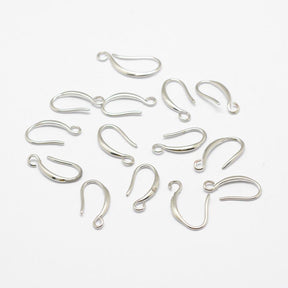 Ohrhaken Mit waagerechter Öse – langlebiges versilbertes Messing (21x9x1,5mm)