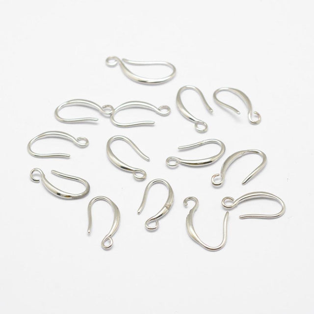 Ohrhaken Mit waagerechter Öse – langlebiges versilbertes Messing (21x9x1,5mm)