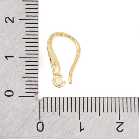 Ørekroge Med Zirkonia – 18K Langtidsholdbar Forgyldt Messing (15x4mm) - Uniq Perler - 123922