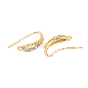 Ørekroge Med Zirkonia – 18K Langtidsholdbar Forgyldt Messing (17x4mm) - Uniq Perler - 123919