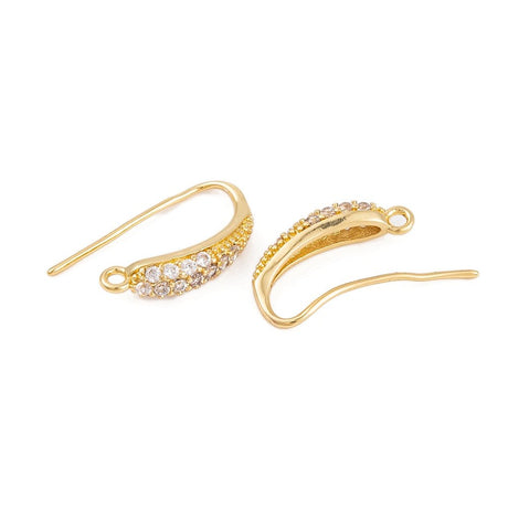 Ørekroge Med Zirkonia – 18K Langtidsholdbar Forgyldt Messing (17x4mm) - Uniq Perler - 123919