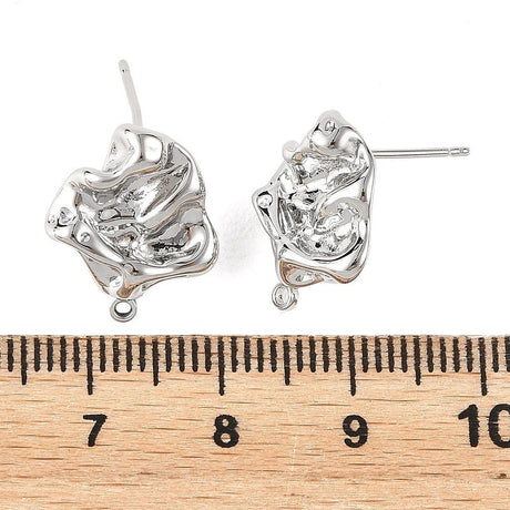 Ørestikkere Med Øje – Langtidsholdbar Platinbelagt Messing (16x13mm) - Uniq Perler - 124334