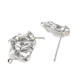 Ørestikkere Med Øje – Langtidsholdbar Platinbelagt Messing (16x13mm) - Uniq Perler - 124334