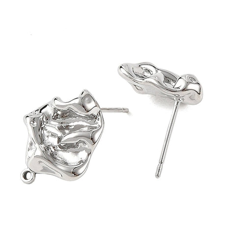 Ørestikkere Med Øje – Langtidsholdbar Platinbelagt Messing (16x13mm) - Uniq Perler - 124334